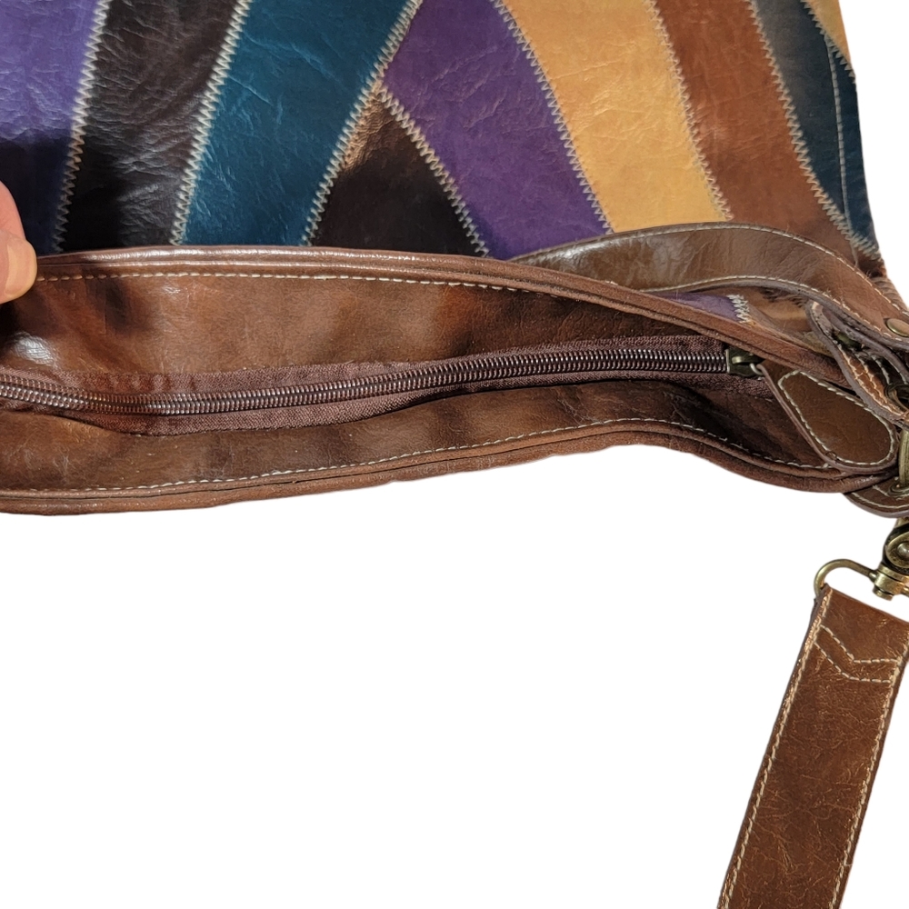 DECREE Patchwork Colorblock Vintage Style Boho Crossbody Shoulder Bag Purse - Picture 13 of 16